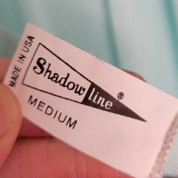 Vintage Shadowline Nightgown Nylon Satin Floral Embroidered Baby Blue M - Picture 6 of 6